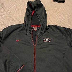 Nike Fit Therma UGA Dark Charcoal Grey Hooded Hoodie Men's XXL
